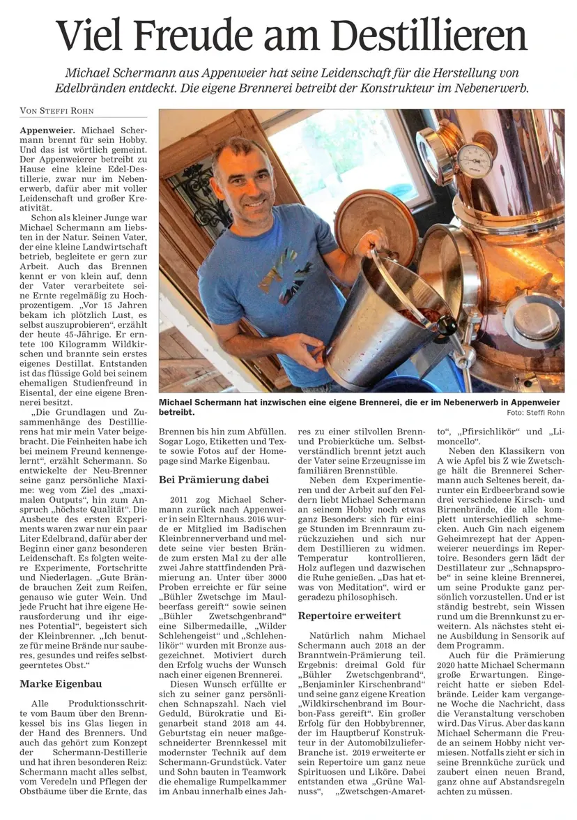Zeitungsbericht Achern-Rench-Zeitung vom 13. Juni 2020