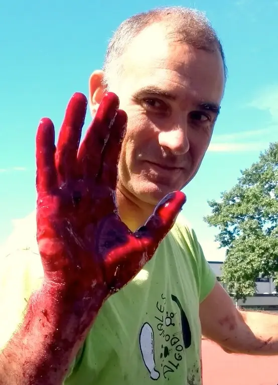 Michael beim Ernten